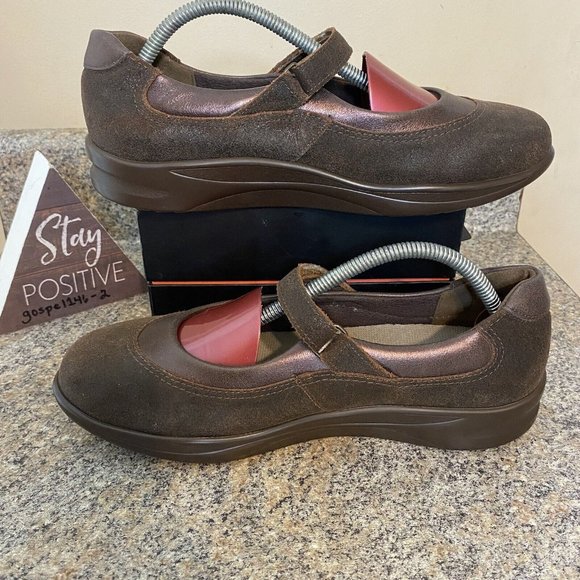 SAS Step Out  Brown Leather Mary Jane Comfort Shoes Size 10‎ Narrow (Bin #4) - Picture 6 of 12